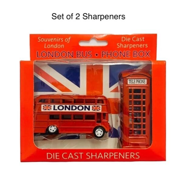 Set of 2 Sharpeners - Bus & Telephone Box