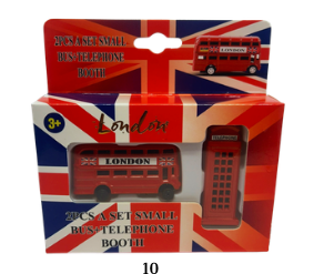 Diecast (10) - Set of 2 (Small Bus + Telephone Booth)