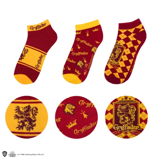 Harry Potter Set of 3 Gryffindor Ankle Socks - CR1631