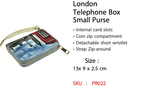London Telephone Box Small Purse - PR022
