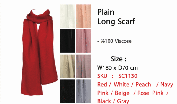 Plain Long Scarf - SC1130