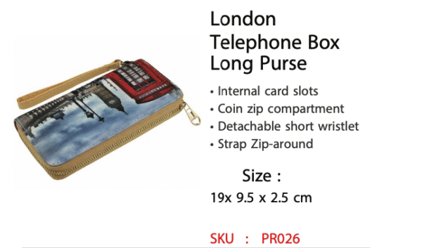 London Telephone Box Long Purse - PR026