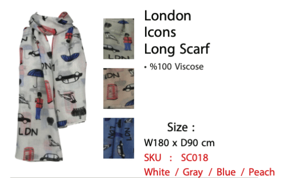 London Icons Long Scarf - SC018