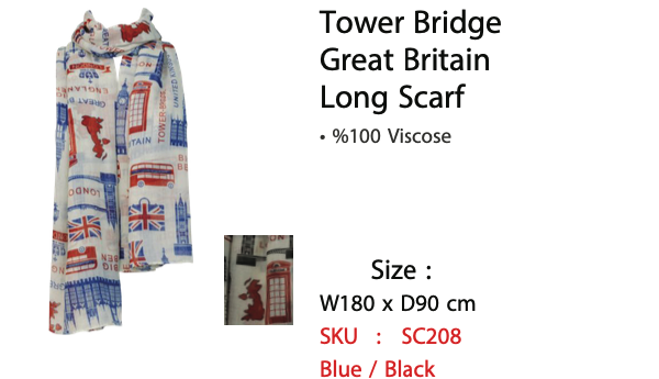 Tower Bridge Great Britain Long Scarf - SC208