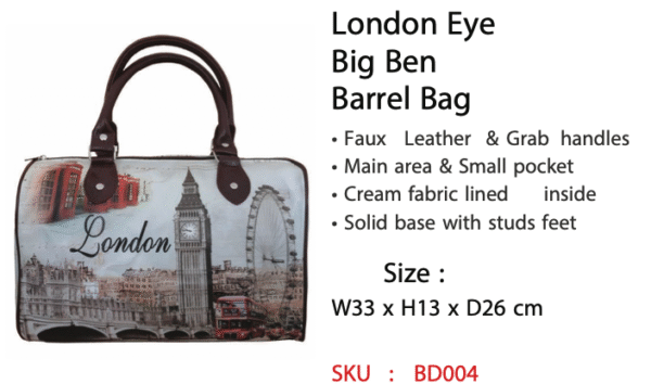 London Eye Big Ben Barrel Bag - BD004
