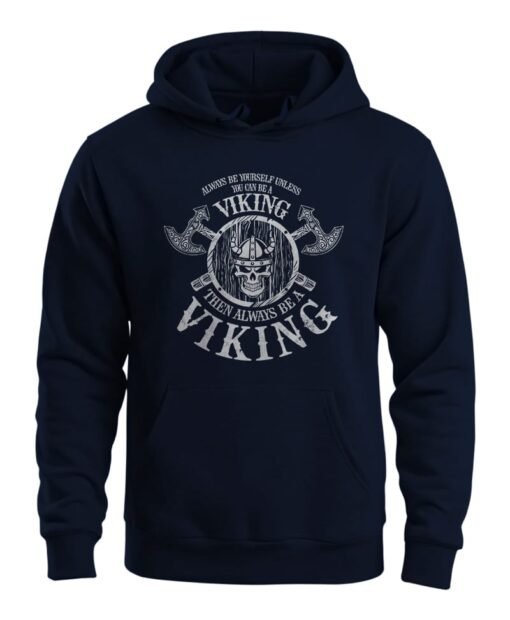 Viking Navy Blue Be Viking With Axe Hoodie - PO-BVS-N