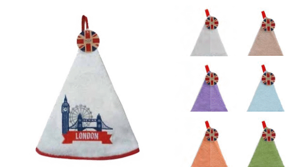 Round Tea Towel Embroidered Sponge - LN-055