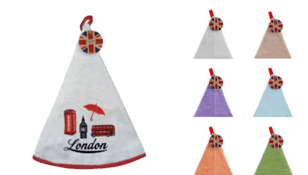 Round Tea Towel Embroidered Sponge - LN-055