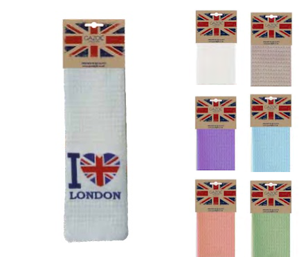 Tea Towel Swifted Honeycomb Embroidered (50x70 cm) - LN-217