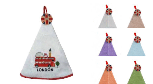 Round Tea Towel Embroidered Sponge - LN-055