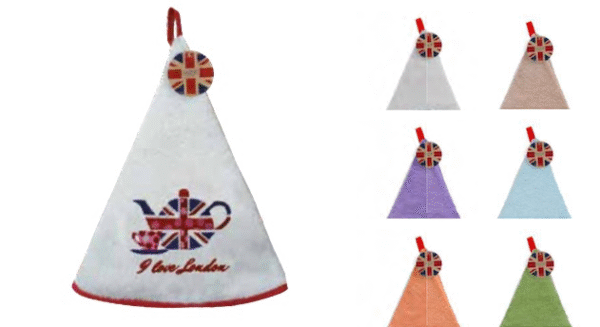 Round Tea Towel Embroidered Sponge - LN-055