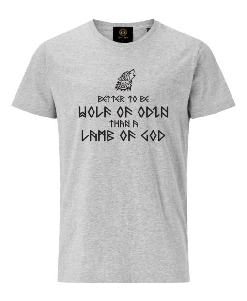 Viking Grey Melange Wolf of Odin T-Shirt - RT-LOG-G