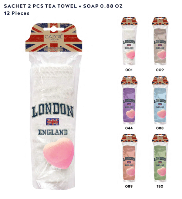 Tea Towel + 0.88 oz Soap Sachet (2 Pcs) - LN-464