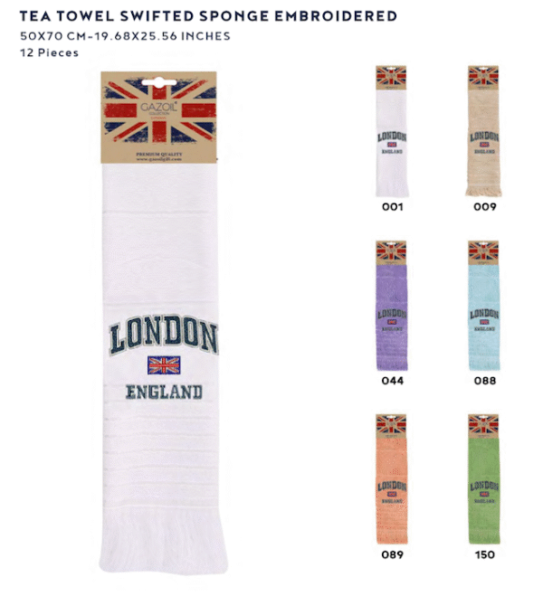 Tea Towel Swifted Sponge Embroidered (50x70 cm) - LN-351