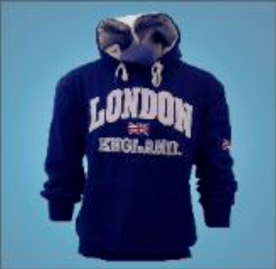 London England Embroidered Hoodie - Navy Blue