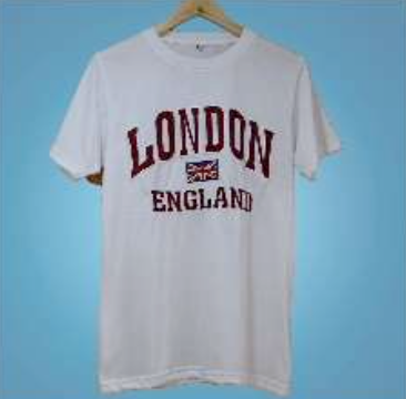 White (Maroon Applique) Embroidered T-Shirt