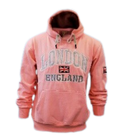 London England Embroidered Hoodie - Pink