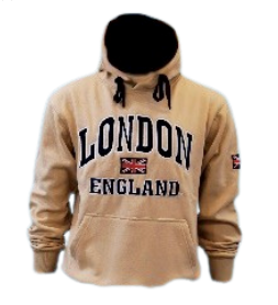 London England Embroidered Hoodie - Cream