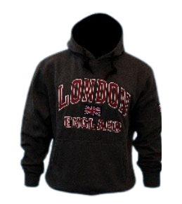 London England Embroidered Hoodie - Charcoal