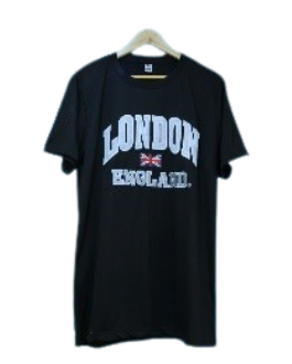 London England Embroidered T-Shirt - Black (Felt)