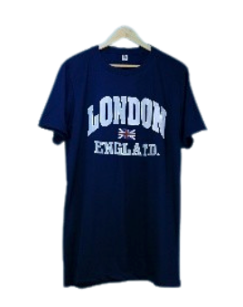 London England Embroidered T-Shirt - Navy Blue (Felt)