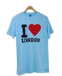 I Love London Printed T-Shirt - Sky Blue