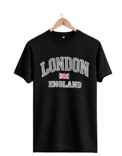 London England Printed T-Shirt - Black