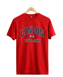 London England Printed T-Shirt - Red