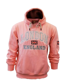 London England Embroidered Hoodie - Pink