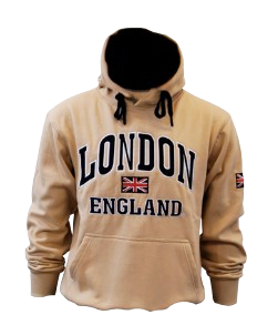 London England Embroidered Hoodie - Cream
