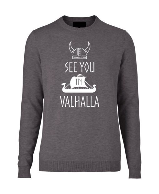 Viking Steel Grey See You in Valhalla Jumper - CJ-SYV-SG