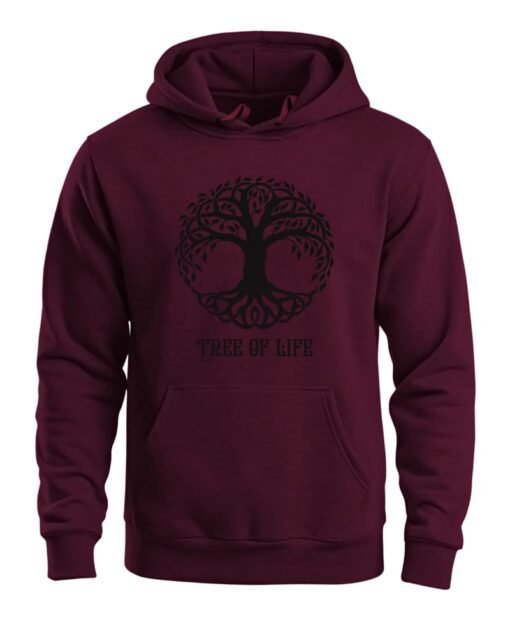 Viking Maroon Tree of Life Hoodie - PO-TOL-M