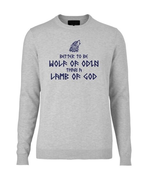 Viking Grey Melange Wolf of Odin Jumper - CJ-LOG-G