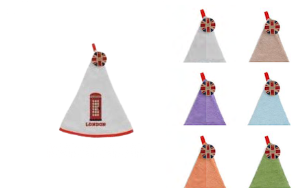 Round Tea Towel Embroidered Sponge - LN-055