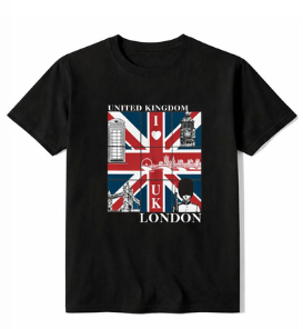 Site of London Flag Printed T-Shirt - Black