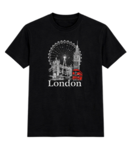 Bus & Tower Printed T-Shirt - Black
