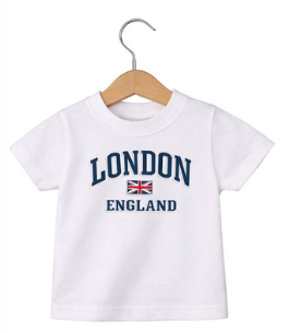 London England Kid's Printed T-Shirt - White