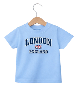 London England Kid's Printed T-Shirt - Sky Blue
