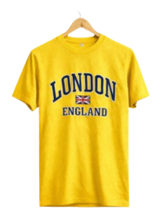 London England Printed T-Shirt - Yellow