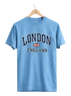 London England Printed T-Shirt - Sky Blue