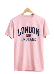 London England Printed T-Shirt - Pink