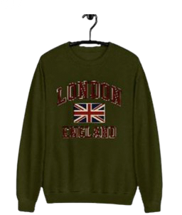 London England Sweatshirt - Olive Green